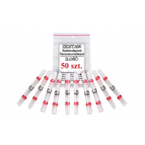 50x Szybkozłączka termokurczliwa z cyną 0.5-1.0mm²