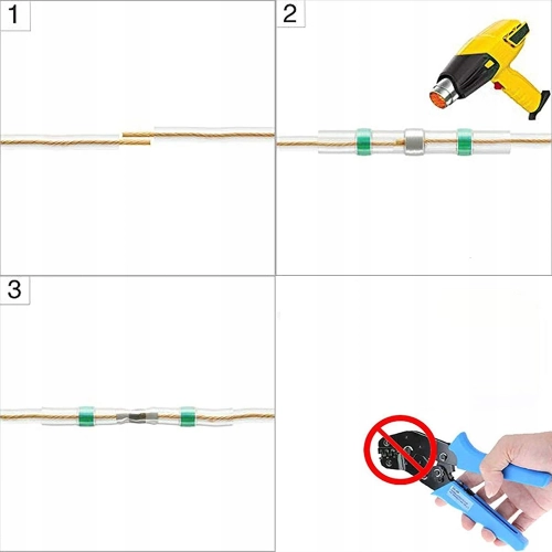 10x Szybkozłączka termokurczliwa z cyną 0.75-1.5mm