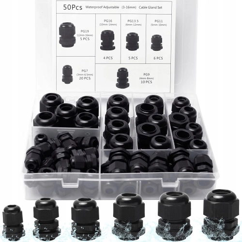 Zestaw XXL DŁAWIK KABLOWY DŁAWNICA KABLOWA 3-16mm IP68 Wodoodporny Złącza